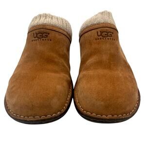 UGG Australia Gael Block Heel Clog Casual Comfort Suede & Wool Shoes Size 8 EUC